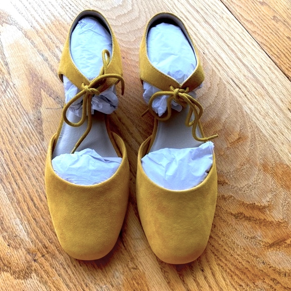 NIB ‘Prospect’ Mustard Suede Tie Ankle by SEYCHELLES
